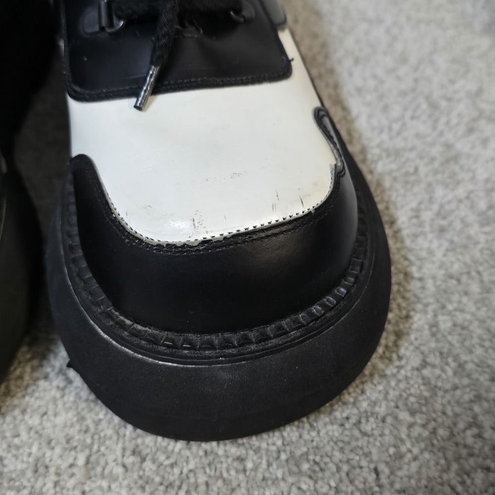 Vintage FLUEVOG Bunks Womens (9) 90s Black White Creeper Platform Rave Club - Picture 4 of 14